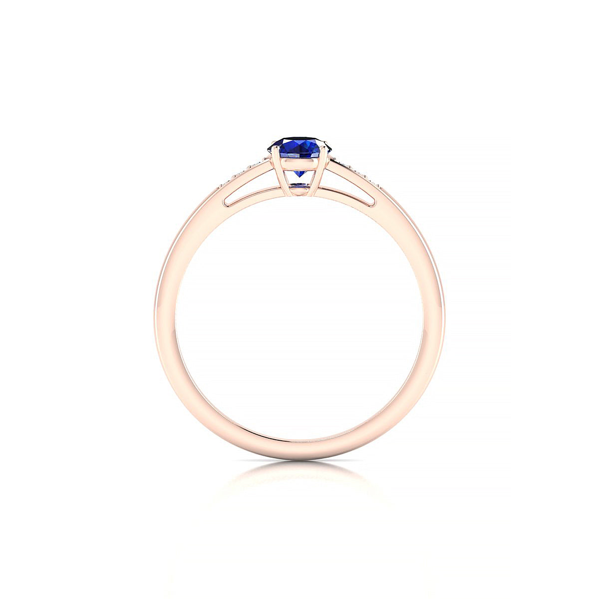 Exquisite | 18k Rose Gold 4.5 mm Round Sapphire Ring