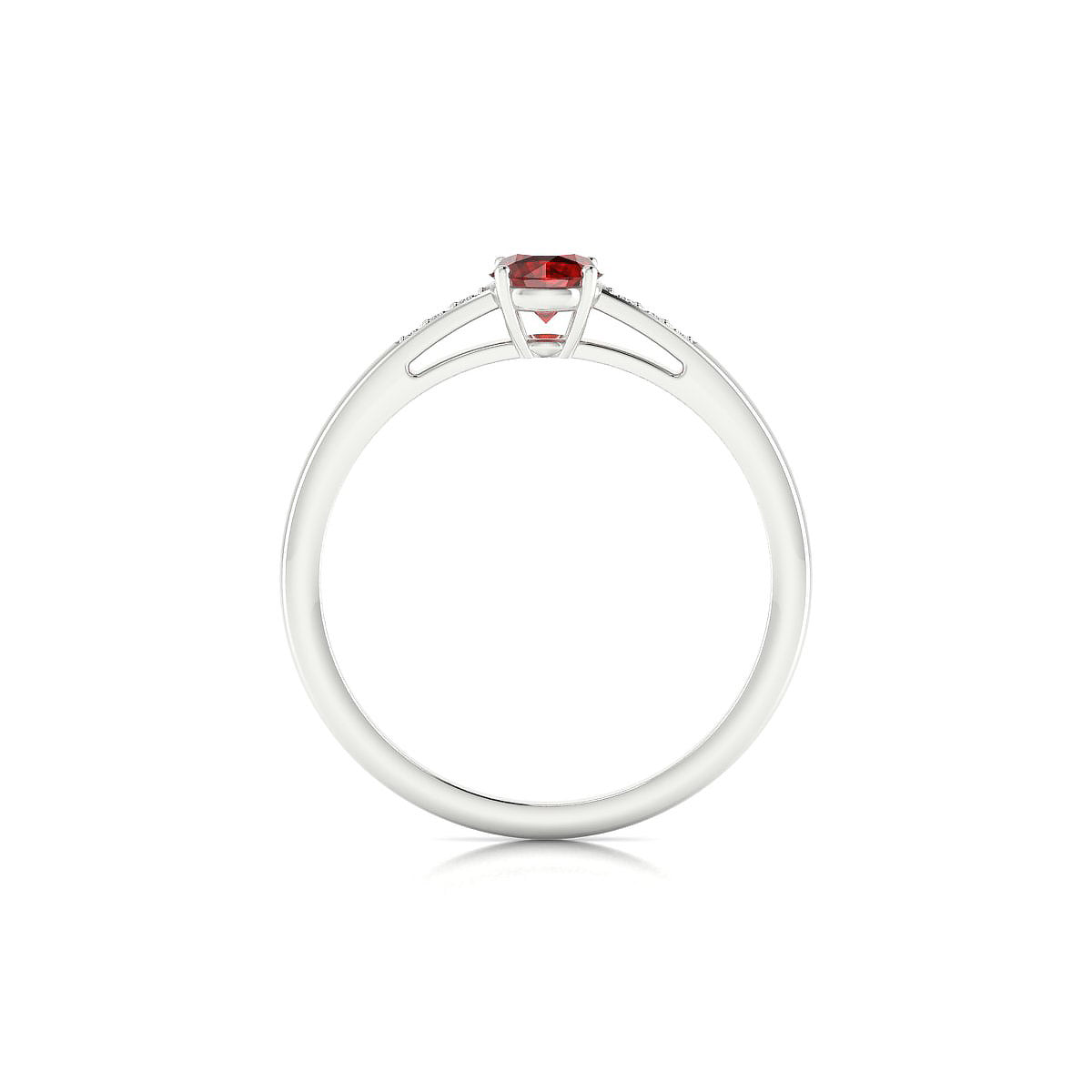 Exquisite | 18k White Gold 4.5 mm Round Garnet Ring