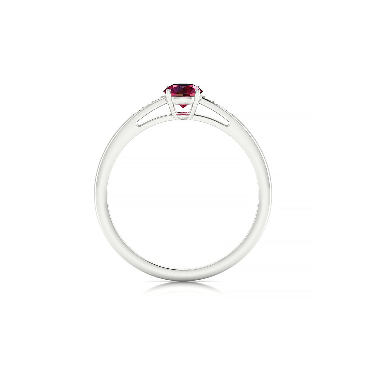 Exquisite | 18k White Gold 4.5 mm Round Ruby Ring