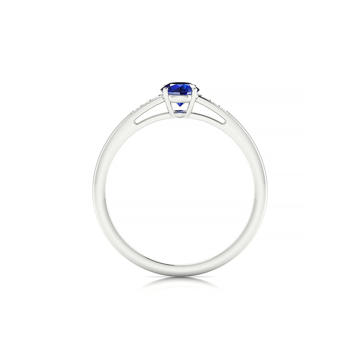 Exquisite | 18k White Gold 4.5 mm Round Sapphire Ring