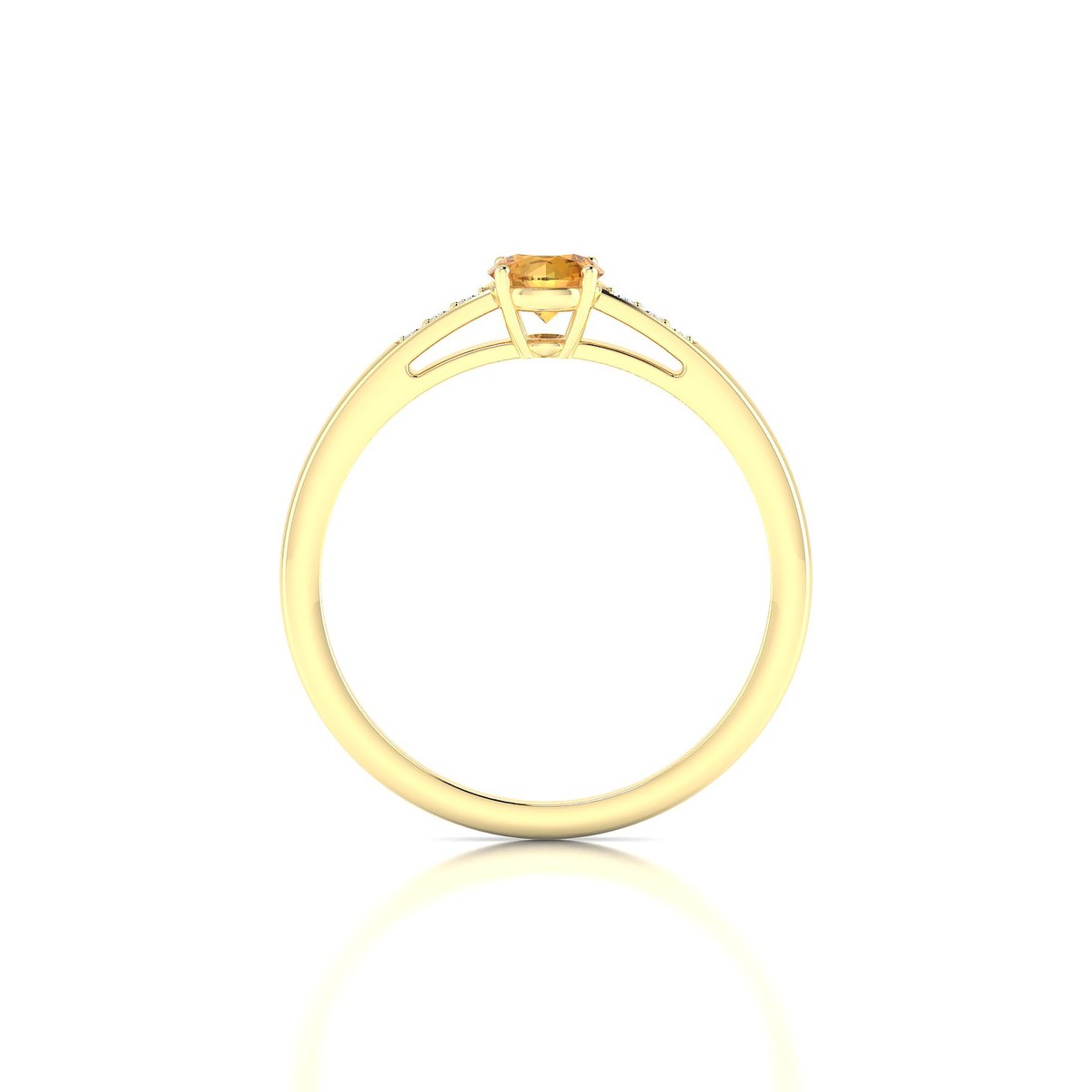 Exquisite | 18k Yellow Gold 4.5 mm Round Citrine Ring