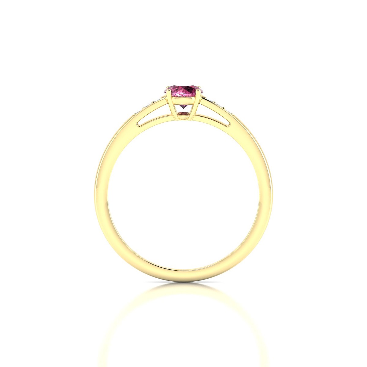 Exquisite | 18k Yellow Gold 4.5 mm Round Rhodolite Ring