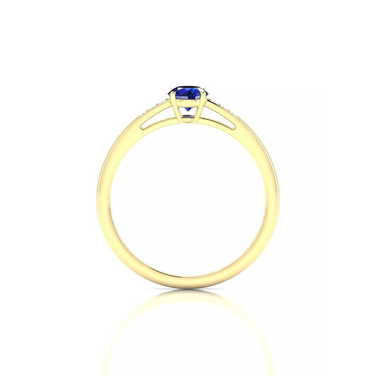 Exquisite | 18k Yellow Gold 4.5 mm Round Sapphire Ring