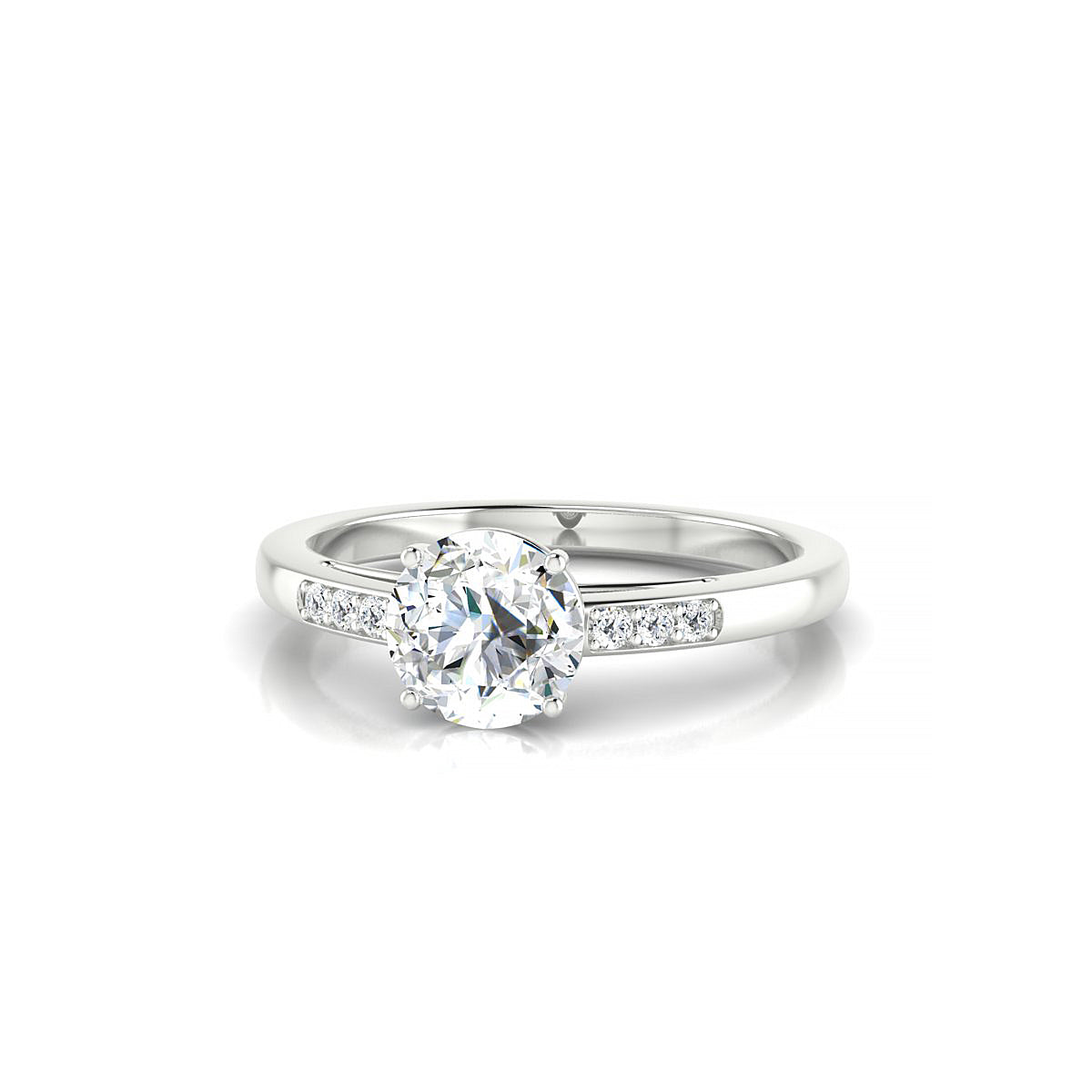 Exquisite | 18k White Gold 5.7 mm Round Diamond Ring