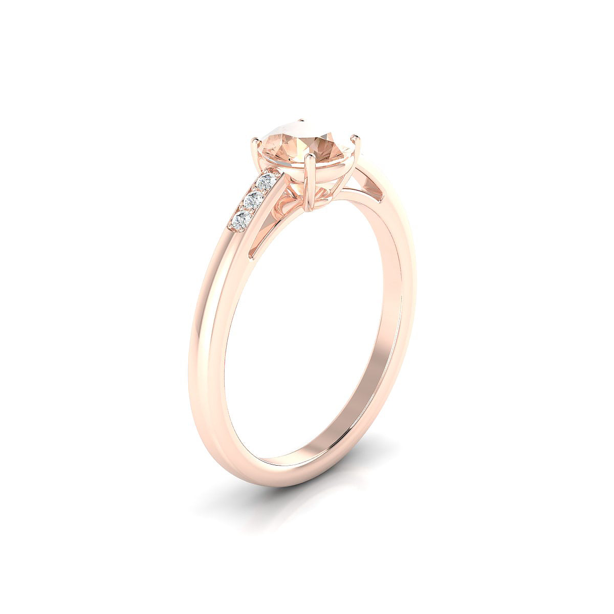 Exquisite | 18k Rose Gold 6 mm Round Morganite Ring