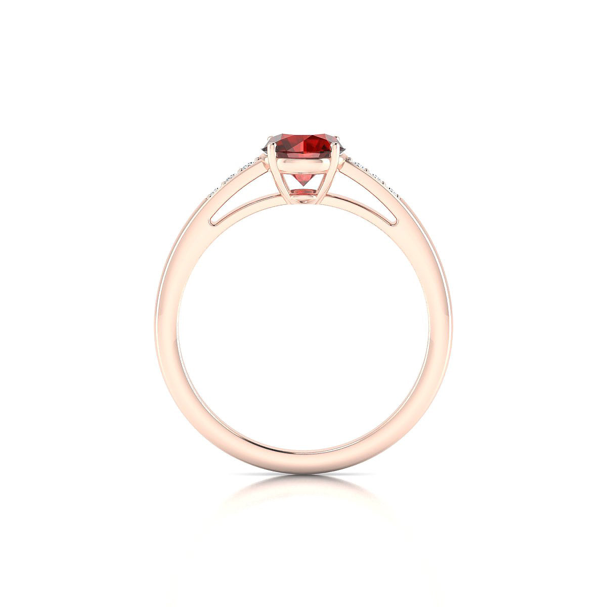Exquisite | 18k Rose Gold 6 mm Round Garnet Ring
