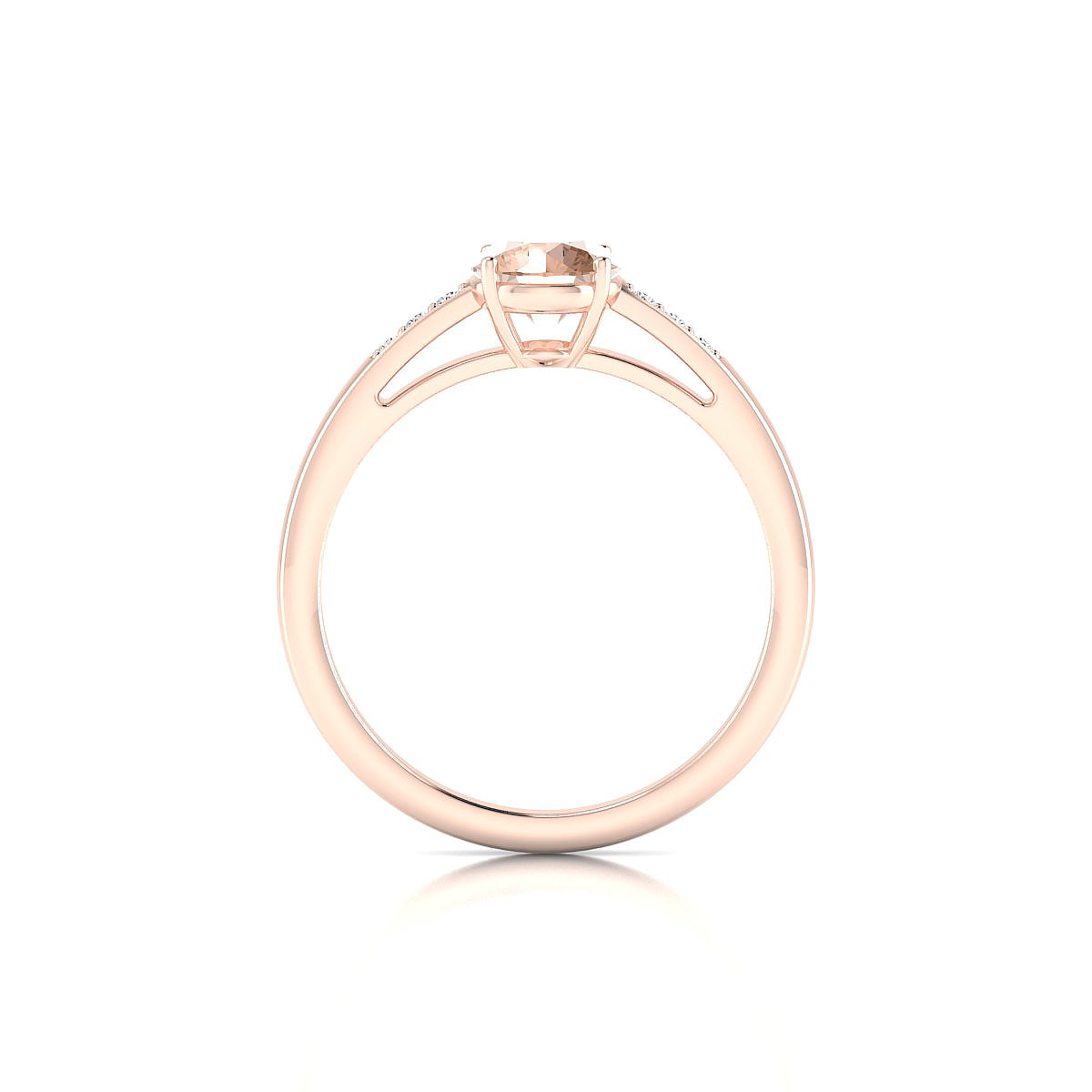 Exquisite | 18k Rose Gold 6 mm Round Morganite Ring