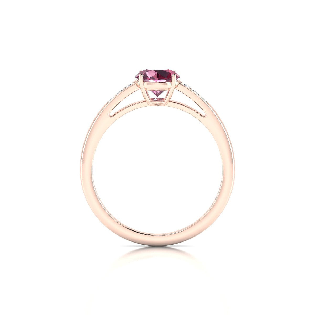 Exquisite | 18k Rose Gold 6 mm Round Rhodolite Ring