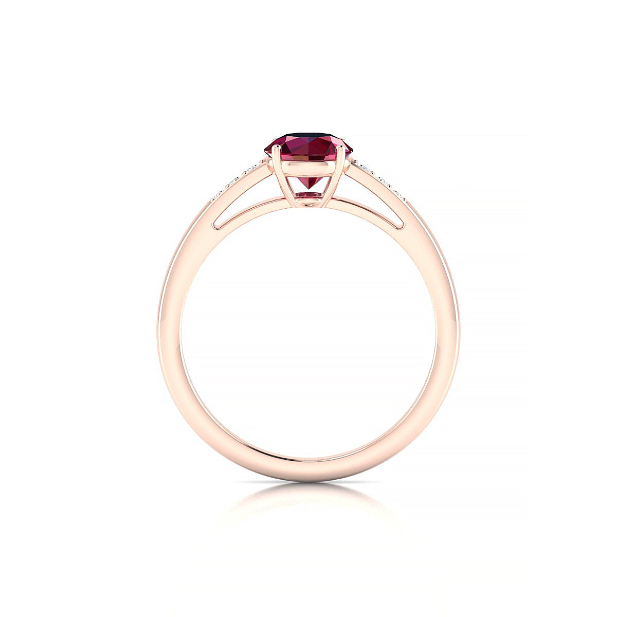 Exquisite | 18k Rose Gold 6 mm Round Ruby Ring