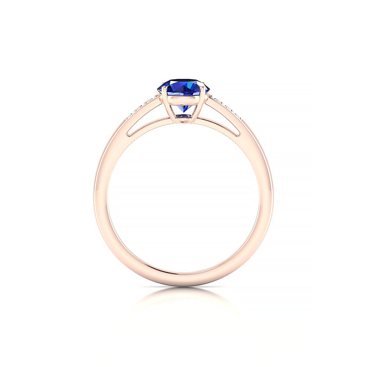 Exquisite | 18k Rose Gold 6 mm Round Sapphire Ring