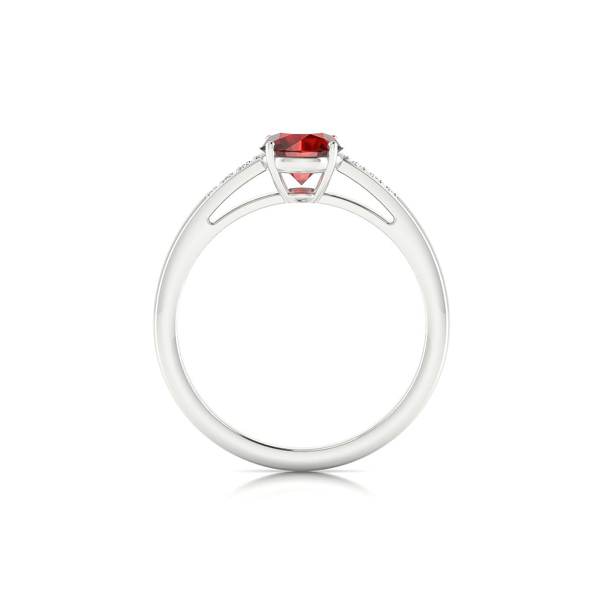 Exquisite | 18k White Gold 6 mm Round Garnet Ring