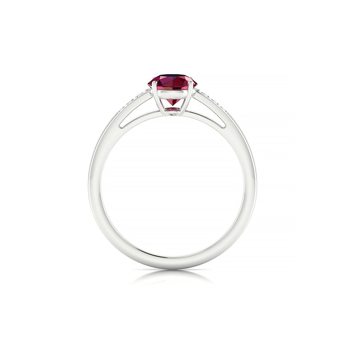 Exquisite | 18k White Gold 6 mm Round Ruby Ring