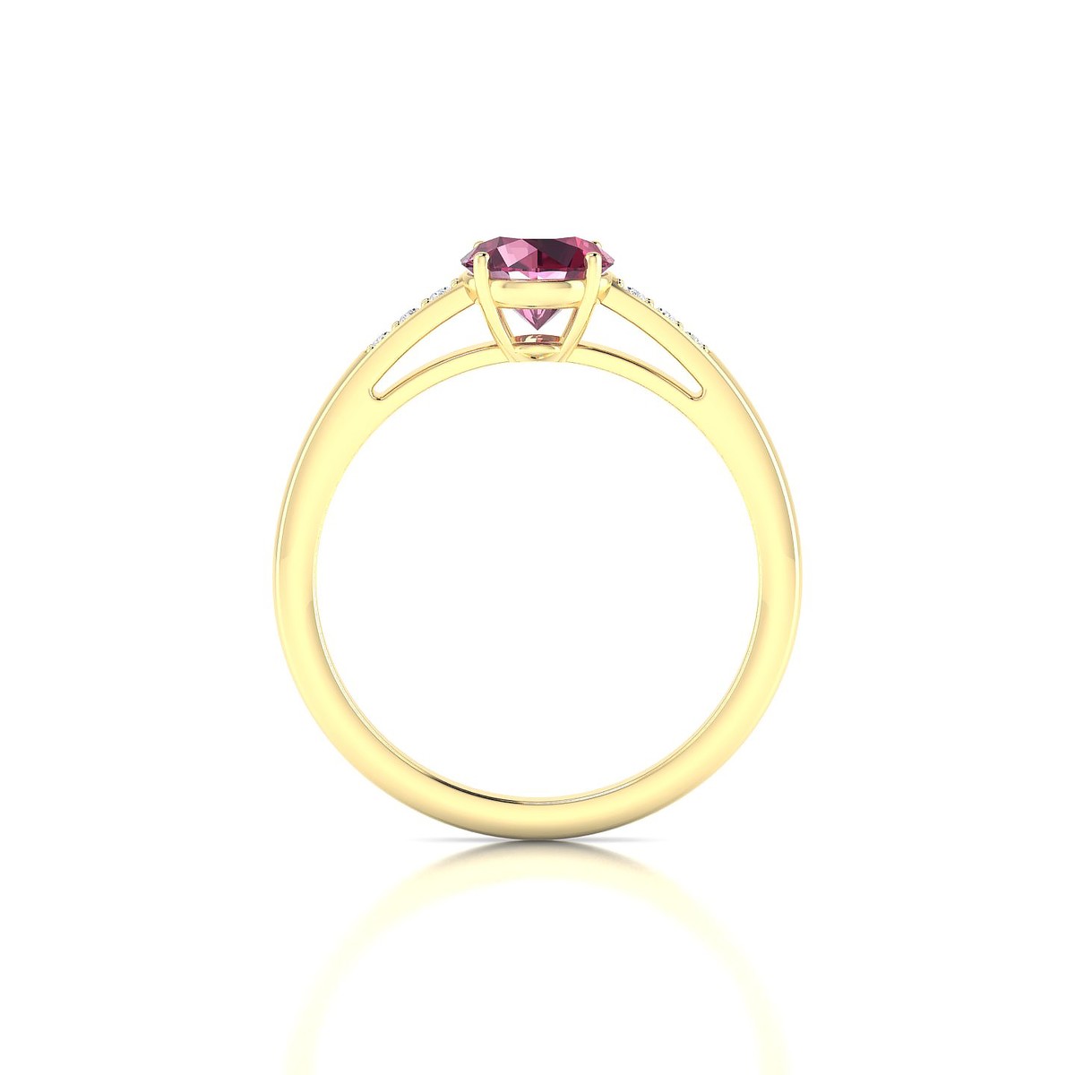 Exquisite | 18k Yellow Gold 6 mm Round Rhodolite Ring