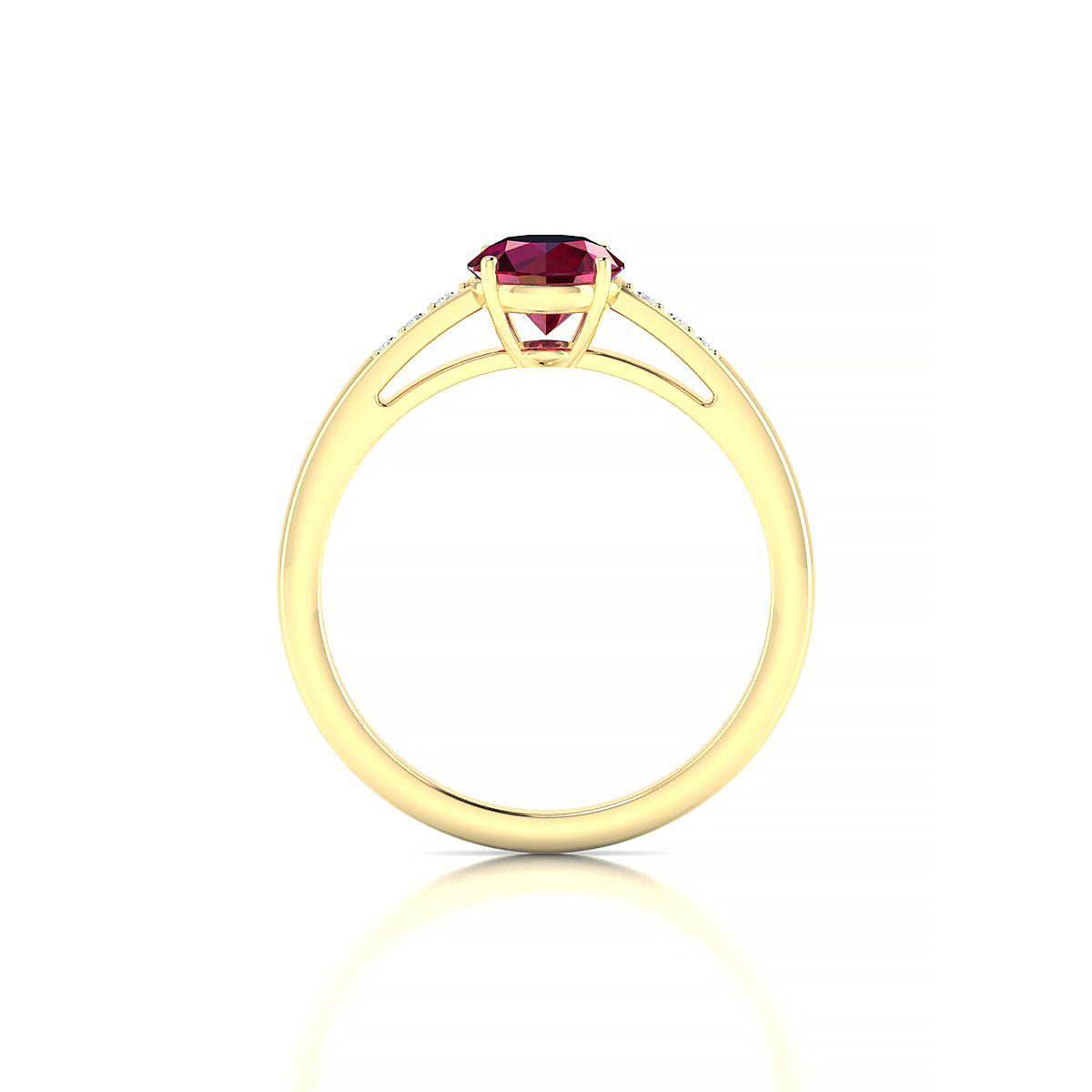 Exquisite | 18k Yellow Gold 6 mm Round Ruby Ring