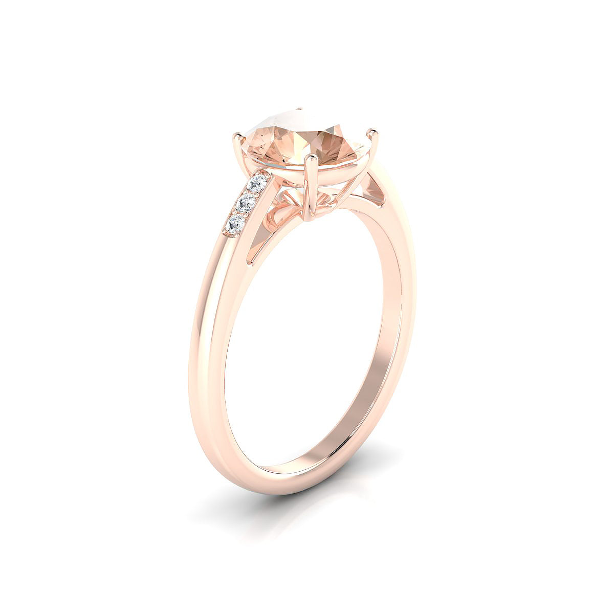 Exquisite | 18k Rose Gold 8 mm Round Morganite Ring