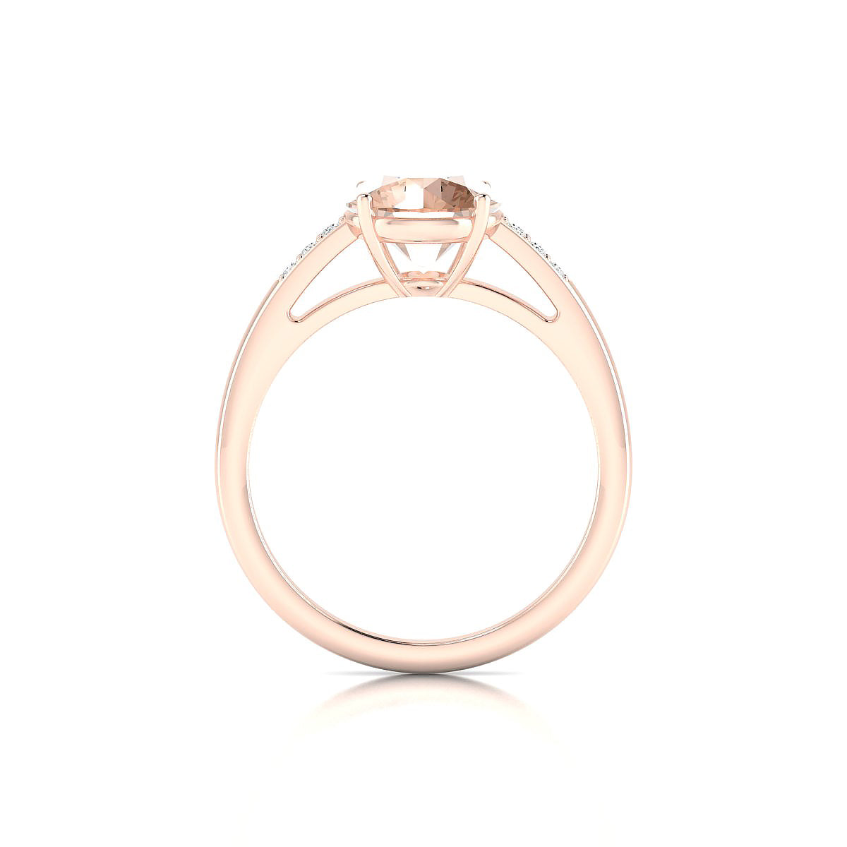 Exquisite | 18k Rose Gold 8 mm Round Morganite Ring