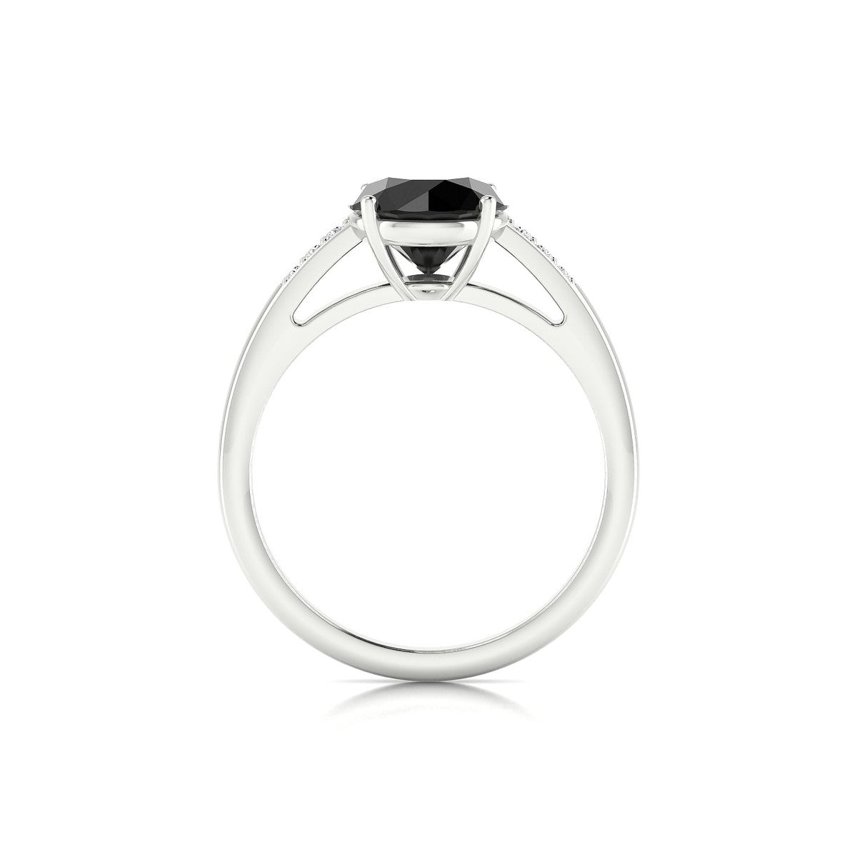 Exquisite | 18k White Gold 8 mm Round Black Diamond Ring