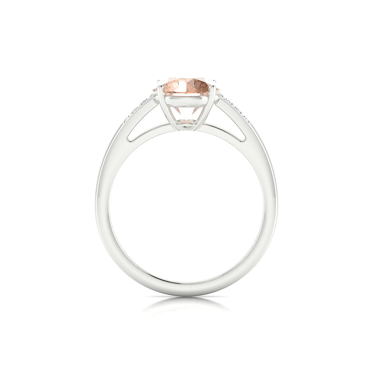 Exquisite | 18k White Gold 8 mm Round Morganite Ring