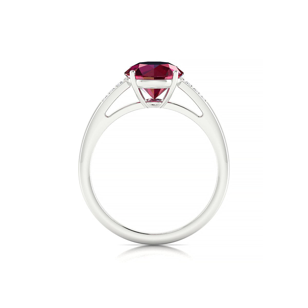 Exquisite | 18k White Gold 8 mm Round Ruby Ring