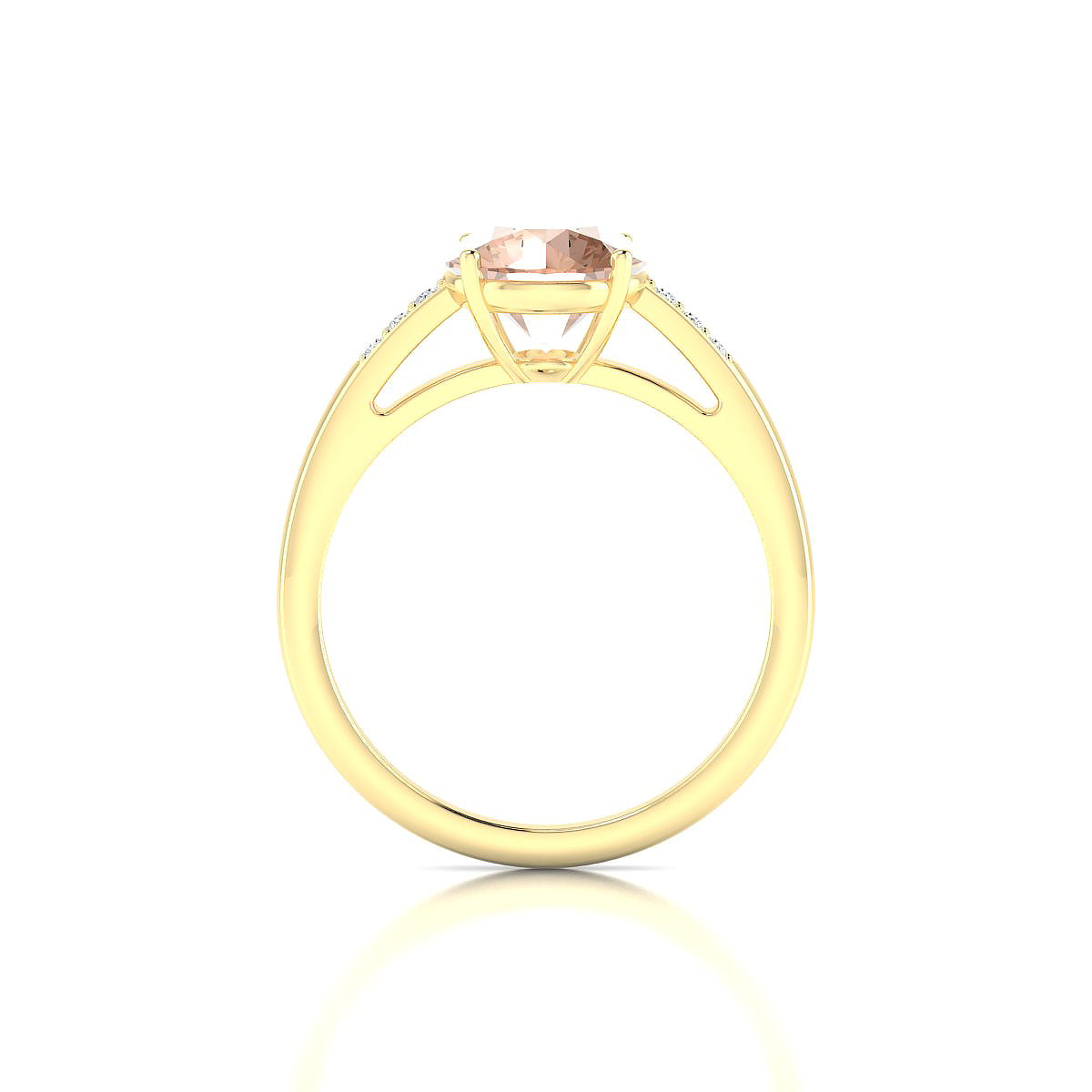 Exquisite | 18k Yellow Gold 8 mm Round Morganite Ring