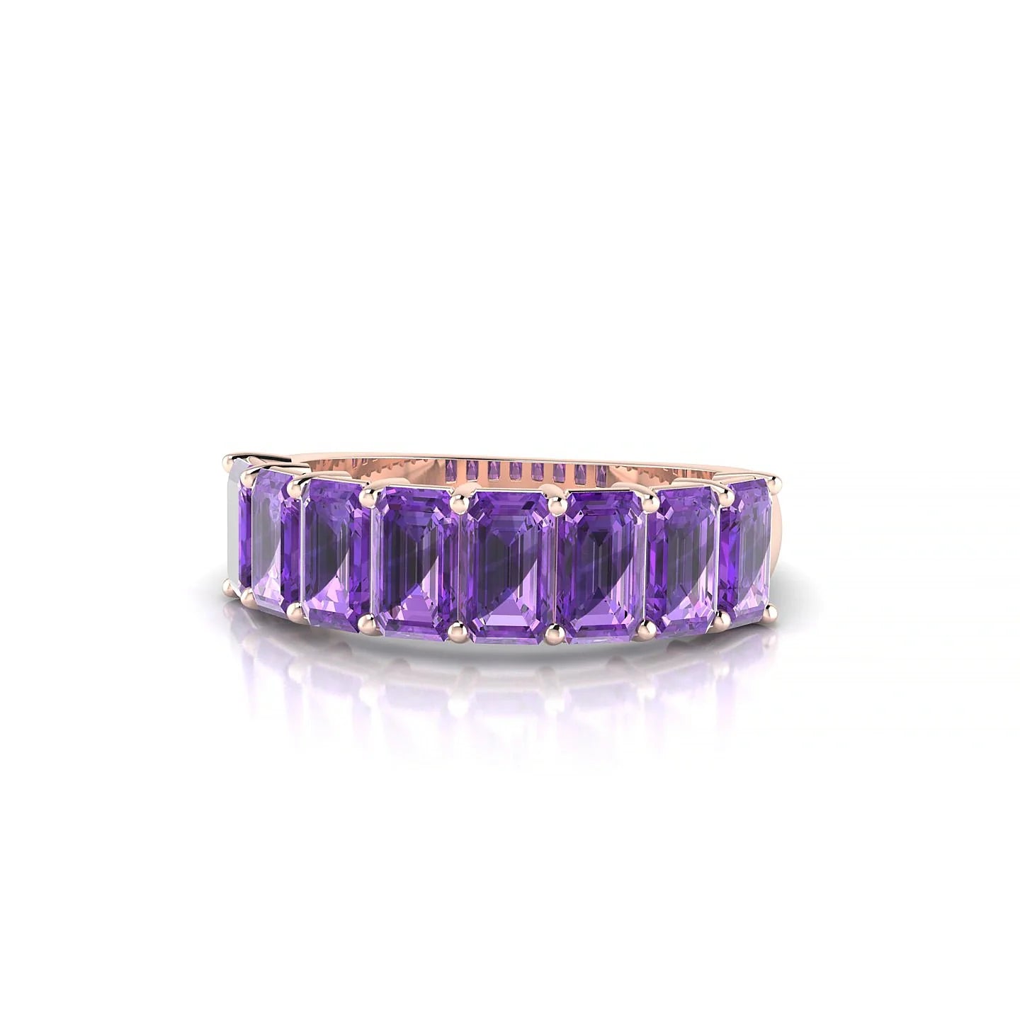 Faith | 18k Rose Gold 5 x 3 mm Emerald Amethyst Ring