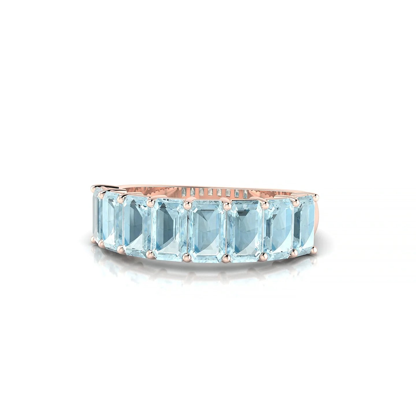 Faith | 18k Rose Gold 5 x 3 mm Emerald Aquamarine Ring