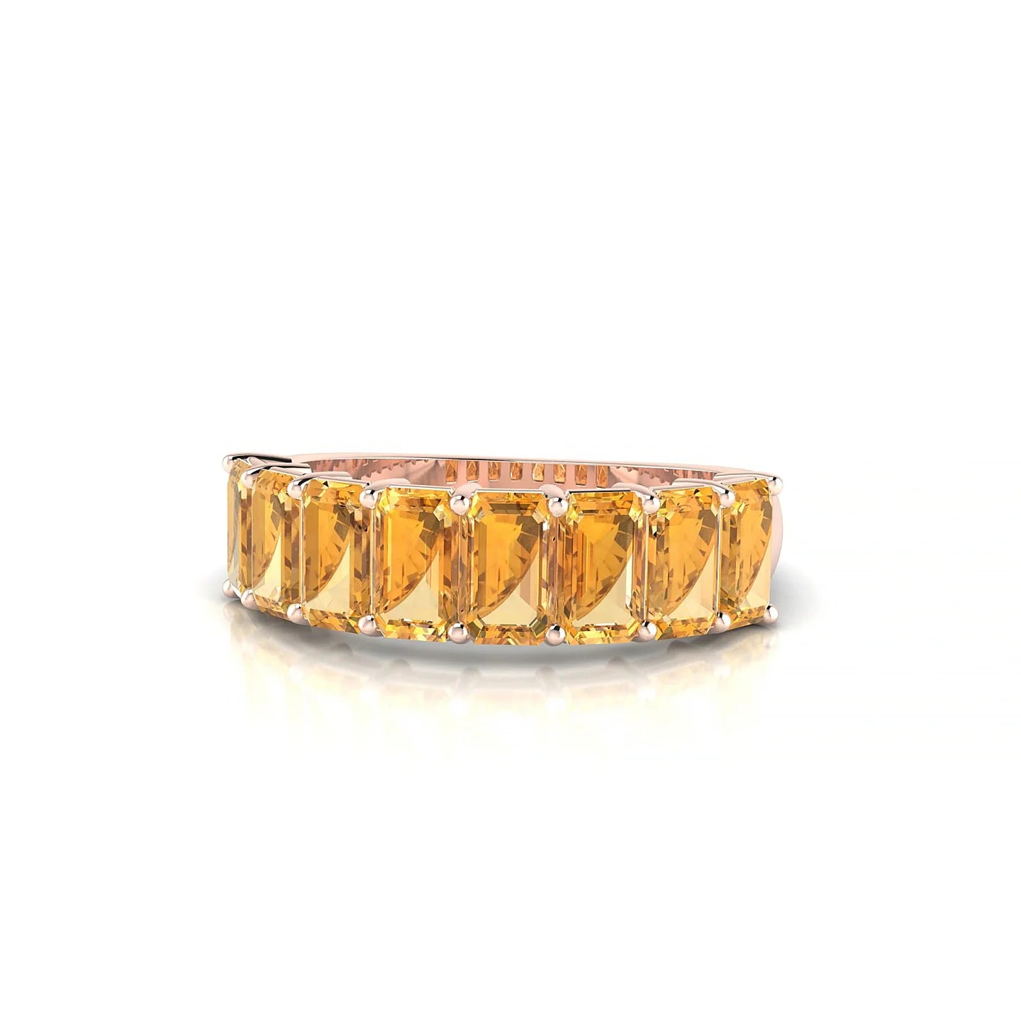 Faith | 18k Rose Gold 5 x 3 mm Emerald Citrine Ring
