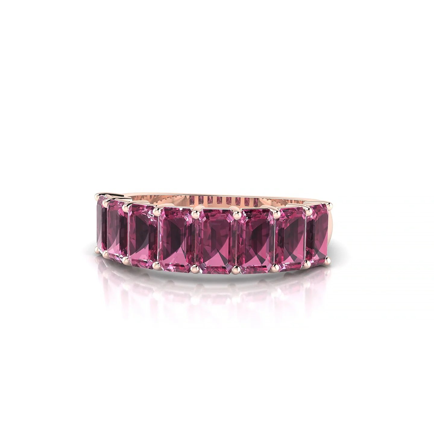 Faith | 18k Rose Gold 5 x 3 mm Emerald Rhodolite Ring