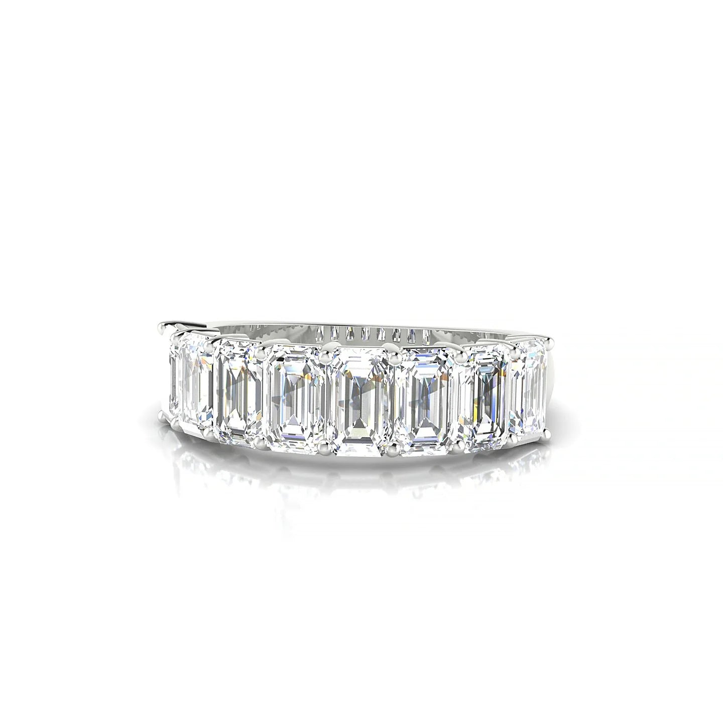 Faith | 18k White Gold 5 x 3 mm Emerald Diamond Ring