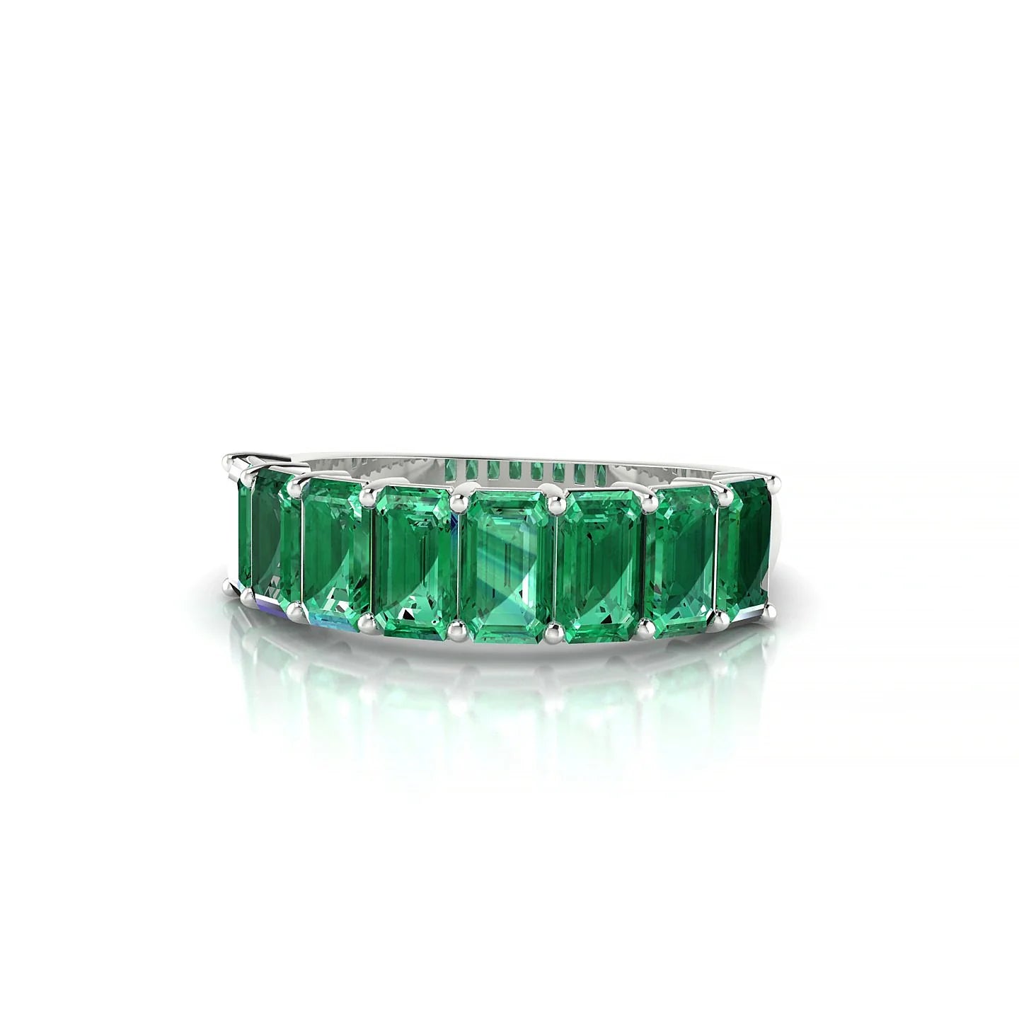 Faith | 18k White Gold 5 x 3 mm Emerald Emerald Ring