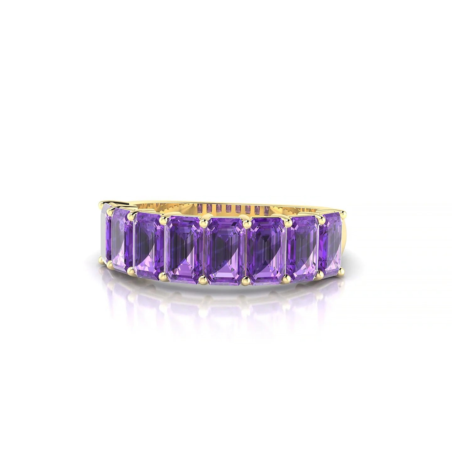 Faith | 18k Yellow Gold 5 x 3 mm Emerald Amethyst Ring
