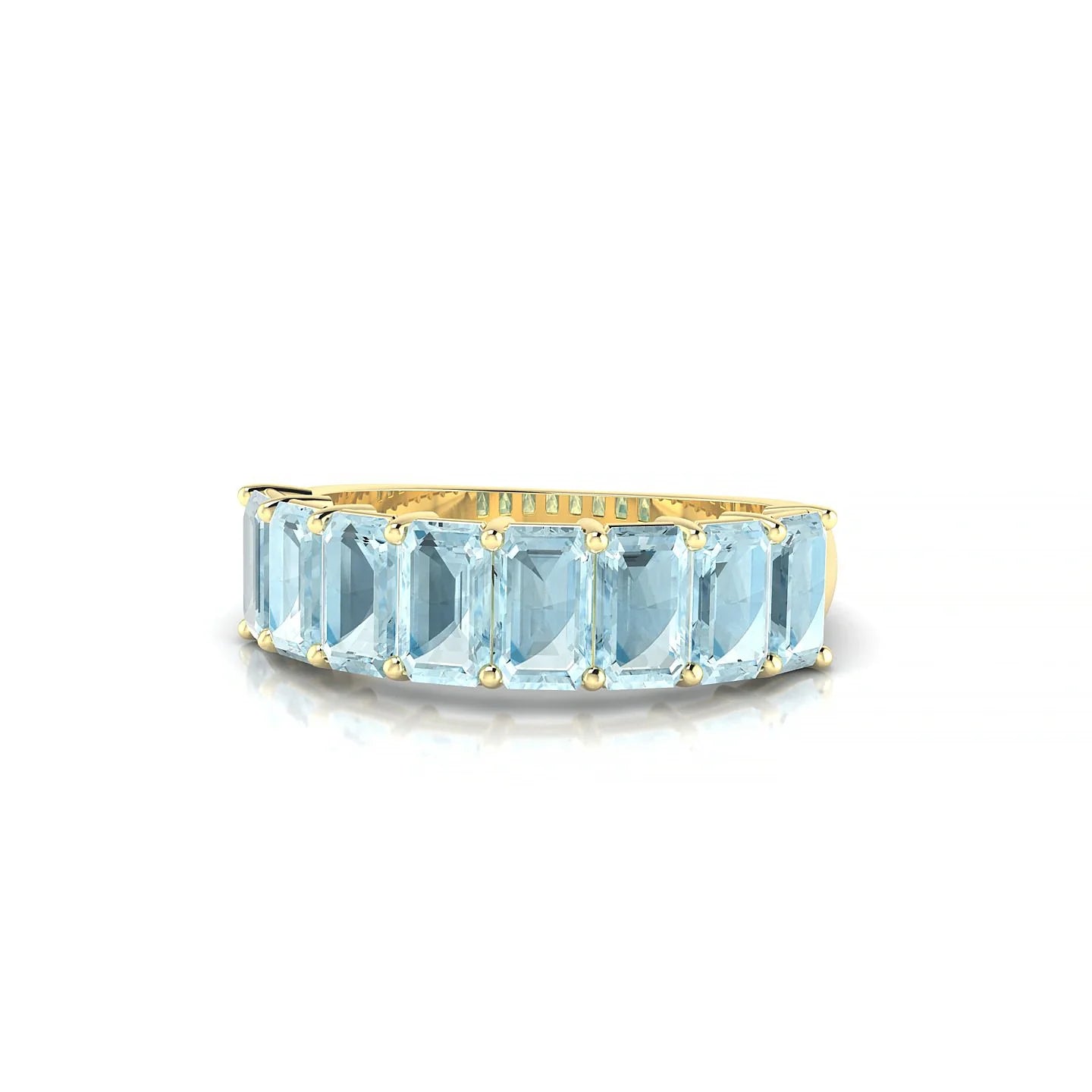 Faith | 18k Yellow Gold 5 x 3 mm Emerald Aquamarine Ring