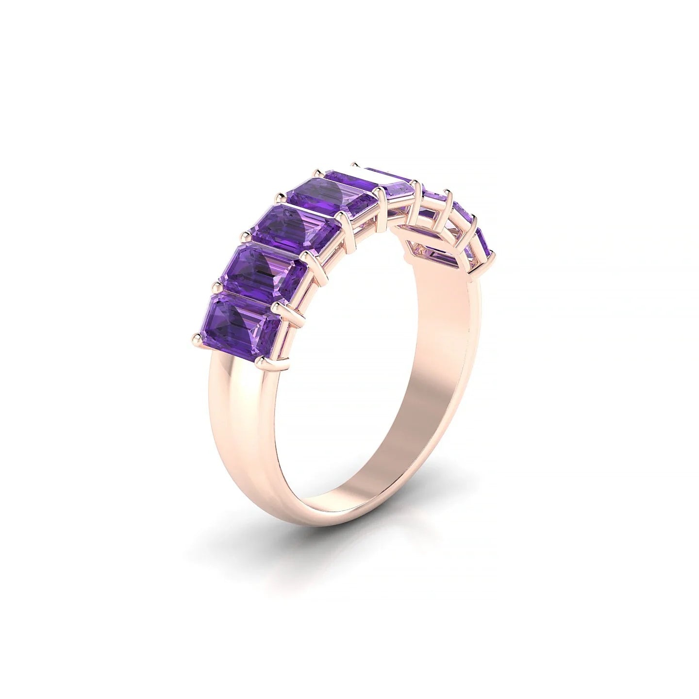 Faith | 18k Rose Gold 5 x 3 mm Emerald Amethyst Ring