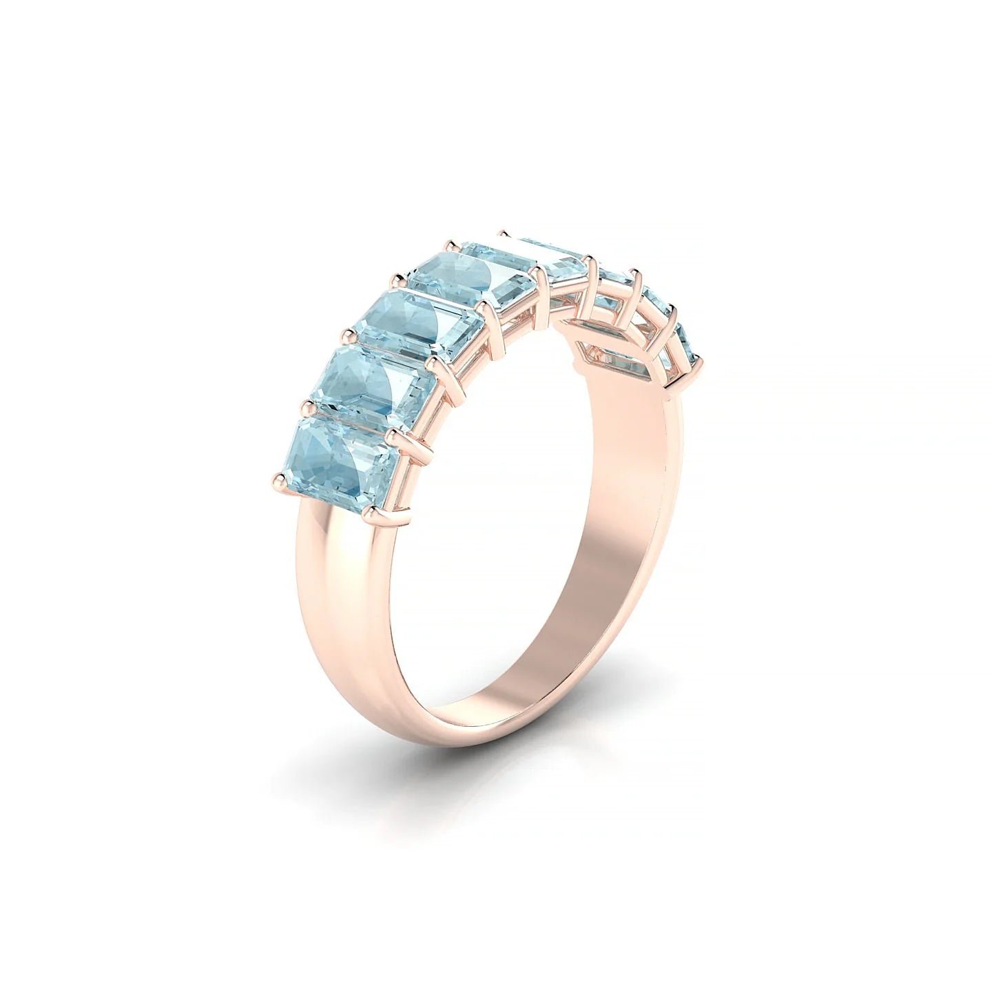 Faith | 18k Rose Gold 5 x 3 mm Emerald Aquamarine Ring
