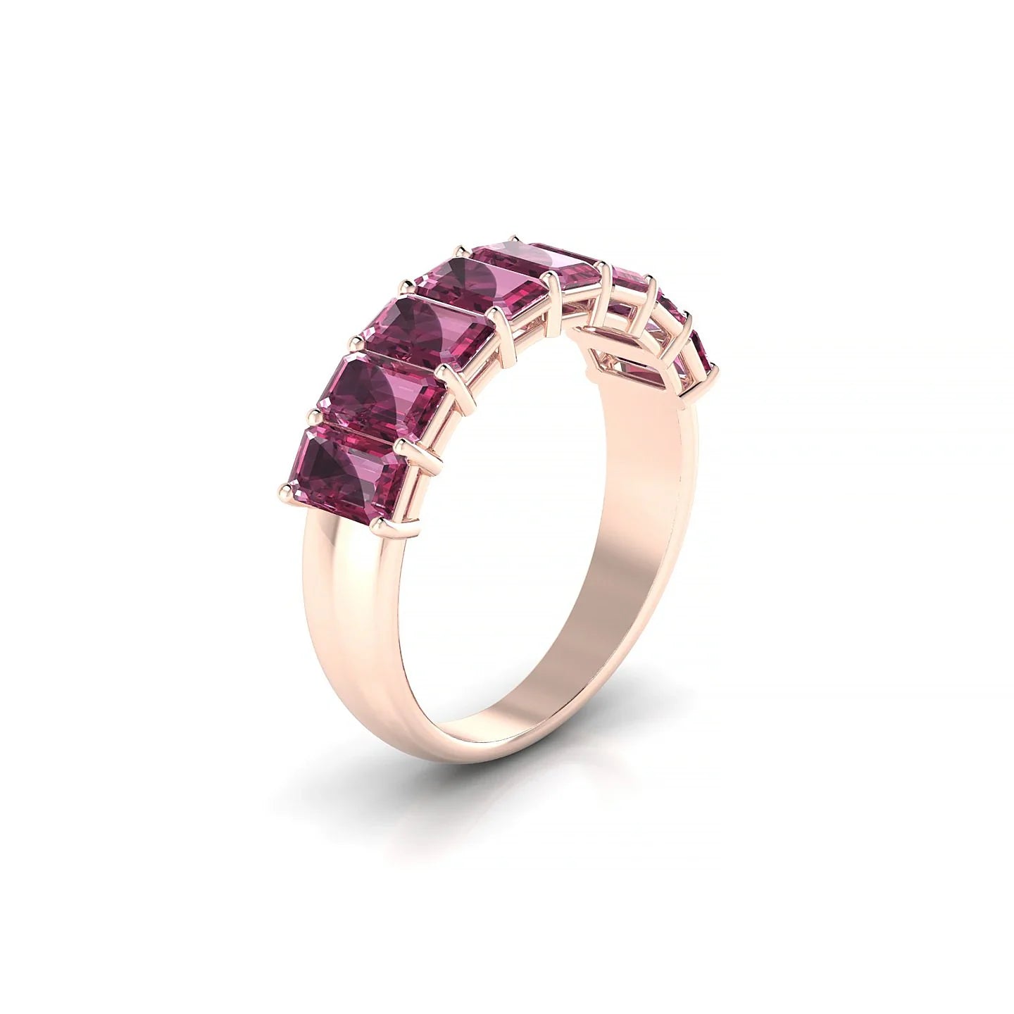 Faith | 18k Rose Gold 5 x 3 mm Emerald Rhodolite Ring