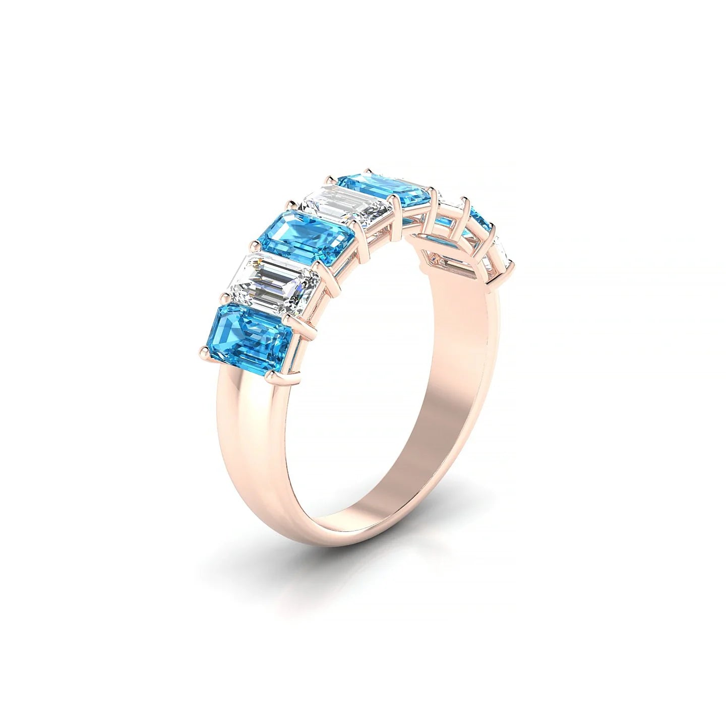 Faith | 18k Rose Gold 5 x 3 mm Emerald Topaz & Diamond Ring