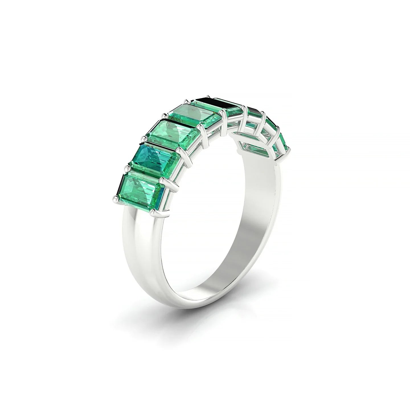 Faith | 18k White Gold 5 x 3 mm Emerald Emerald Ring