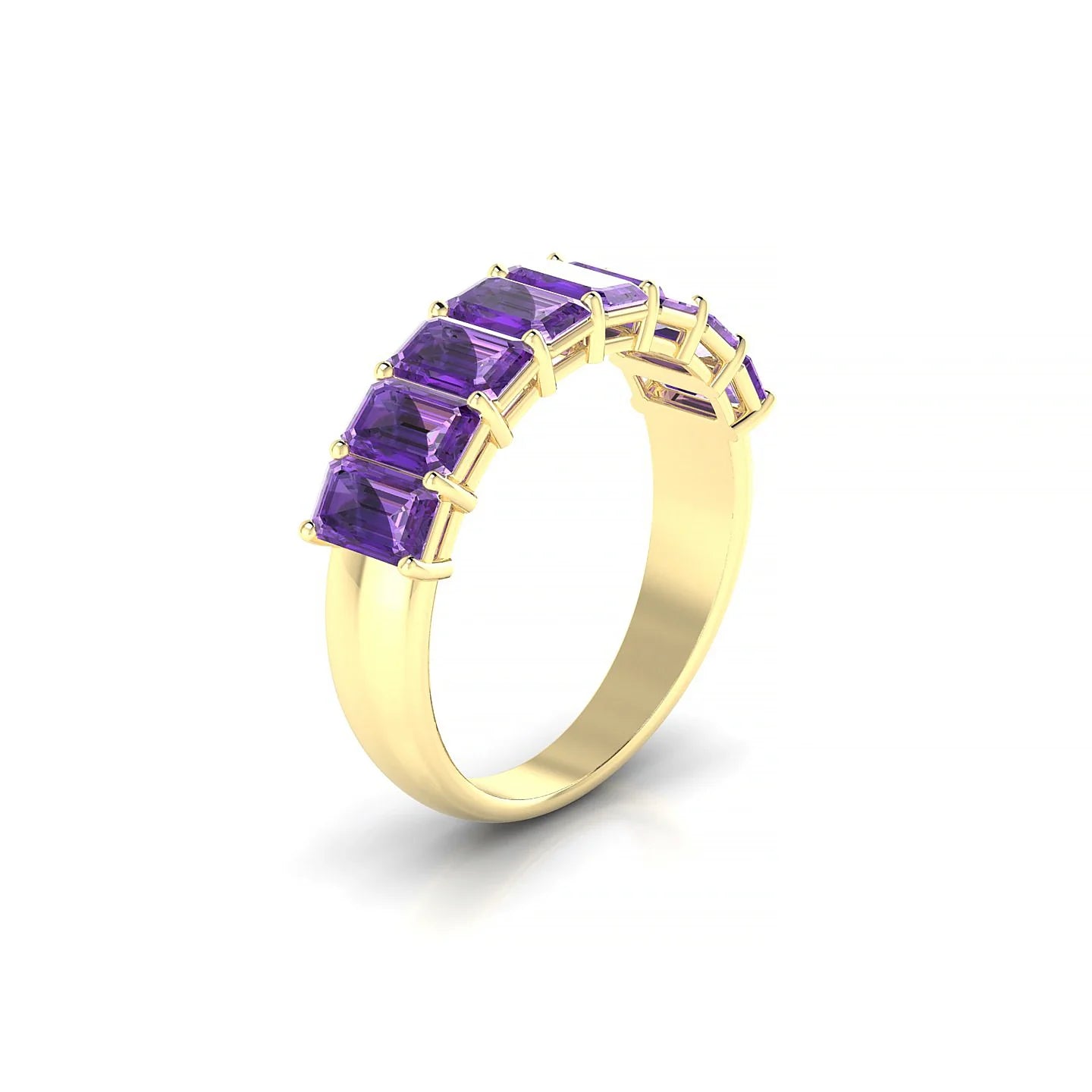 Faith | 18k Yellow Gold 5 x 3 mm Emerald Amethyst Ring