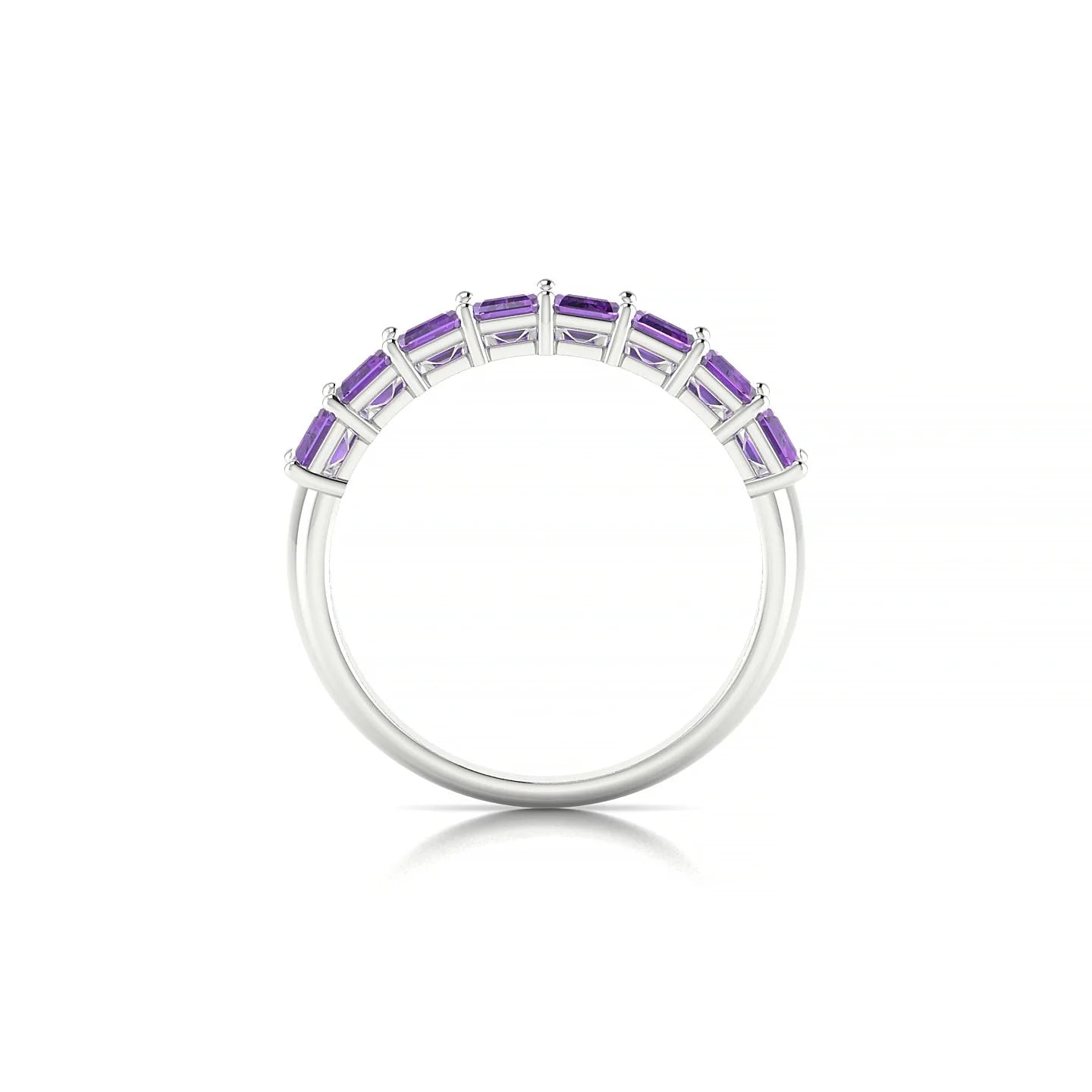 Faith | 18k White Gold 5 x 3 mm Emerald Amethyst Ring