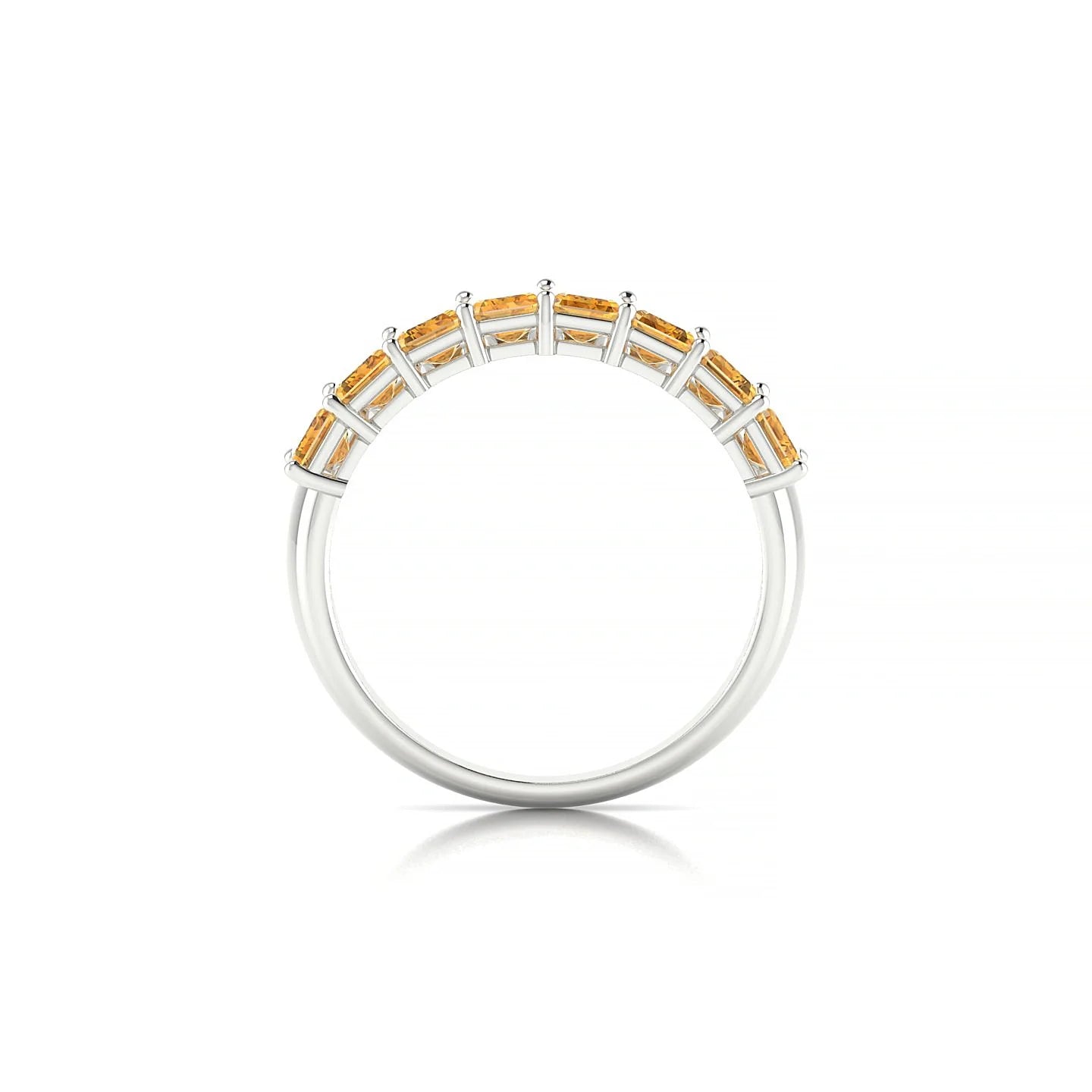 Faith | 18k White Gold 5 x 3 mm Emerald Citrine Ring