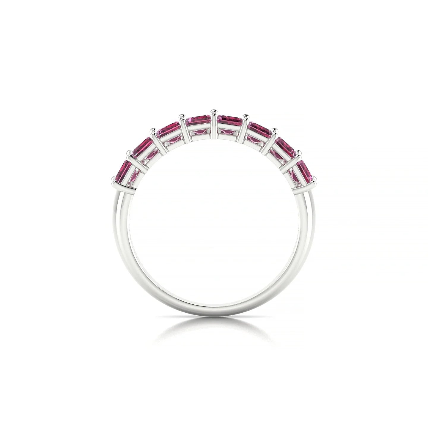 Faith | 18k White Gold 5 x 3 mm Emerald Rhodolite Ring
