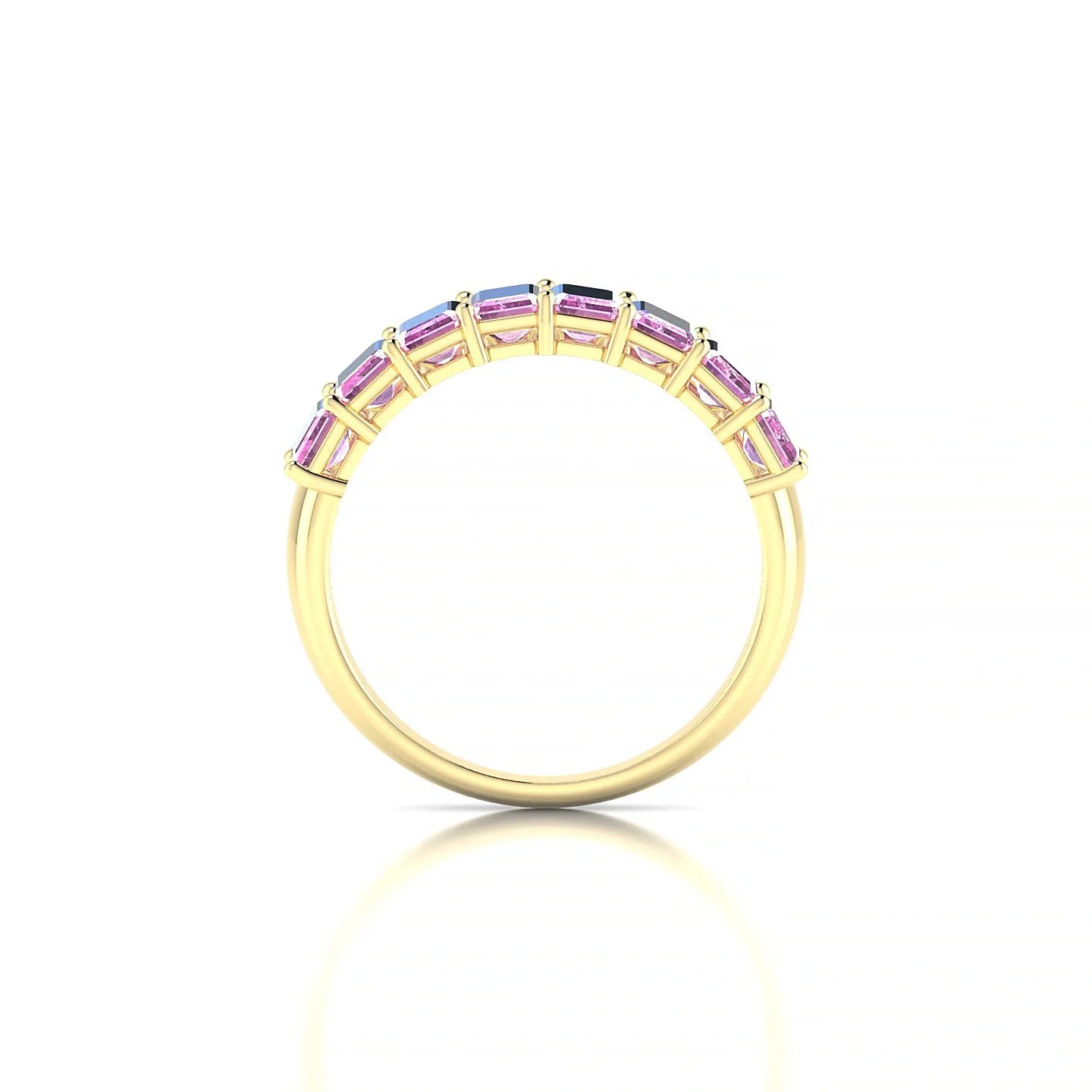 Faith | 18k Yellow Gold 5 x 3 mm Emerald Pink Sapphire Ring