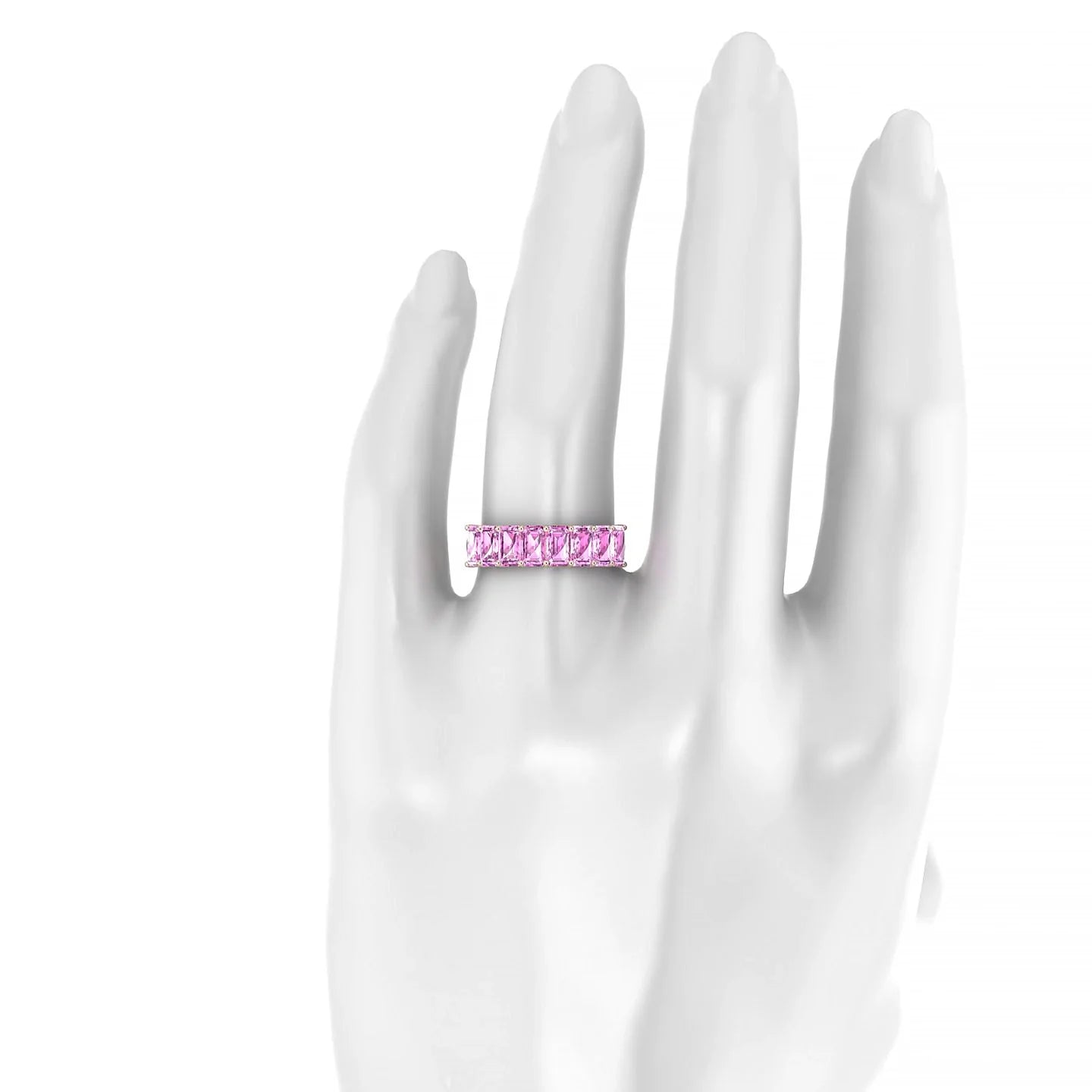 Faith | 18k Rose Gold 5 x 3 mm Emerald Pink Sapphire Ring