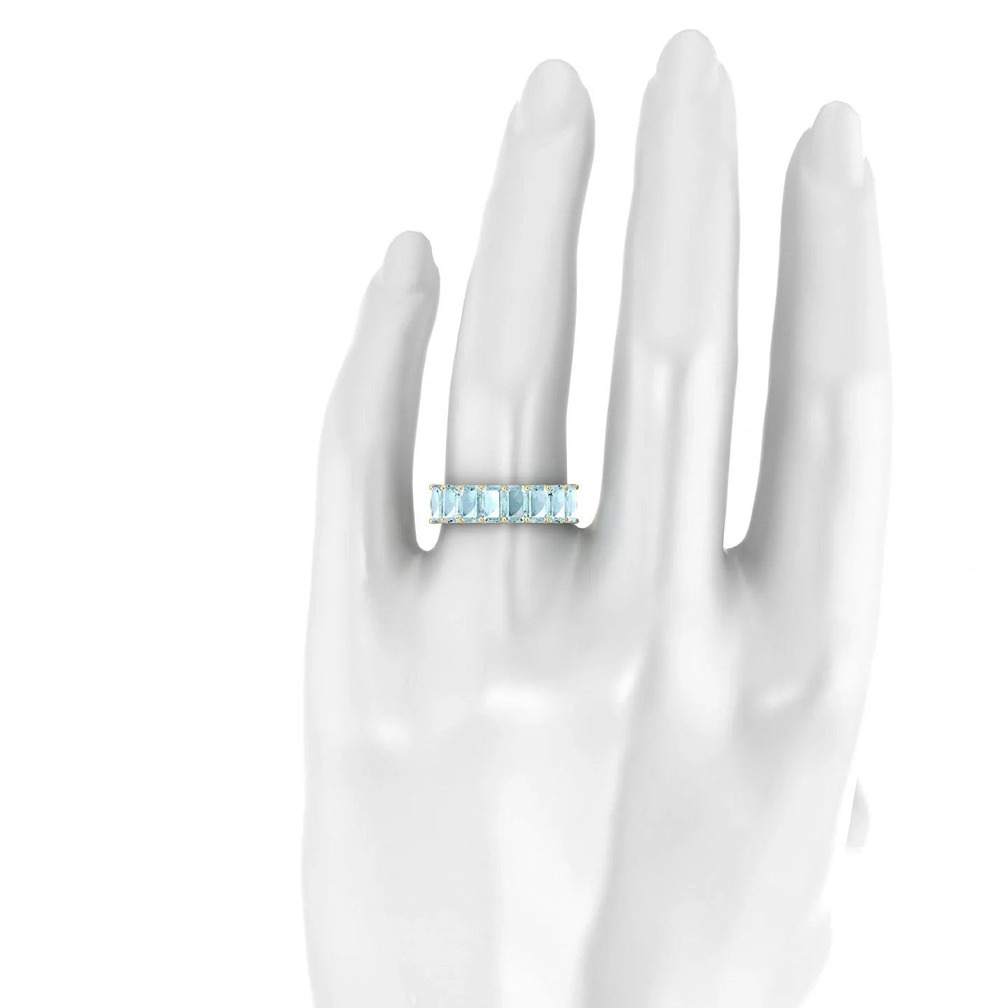 Faith | 18k Yellow Gold 5 x 3 mm Emerald Aquamarine Ring