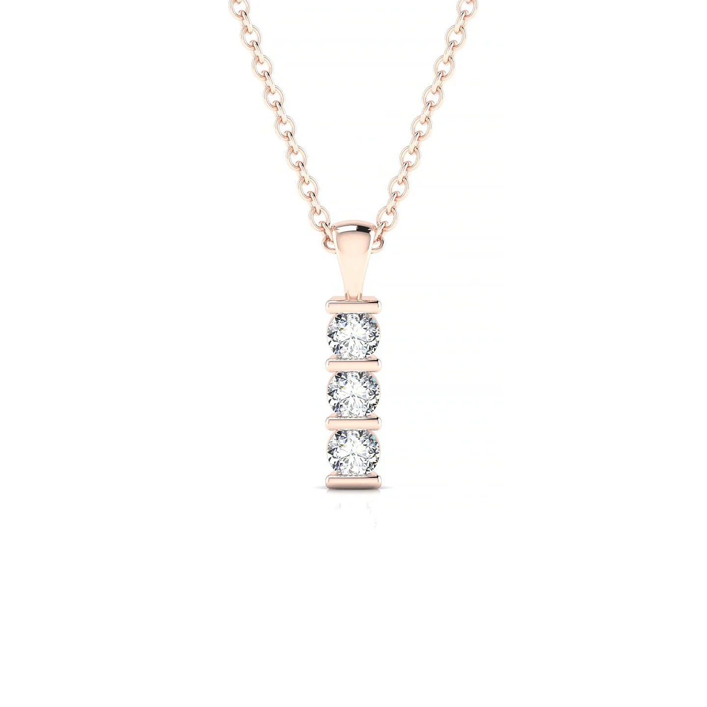 Fall | 18k Rose Gold 2.5 mm Round Diamond Pendant