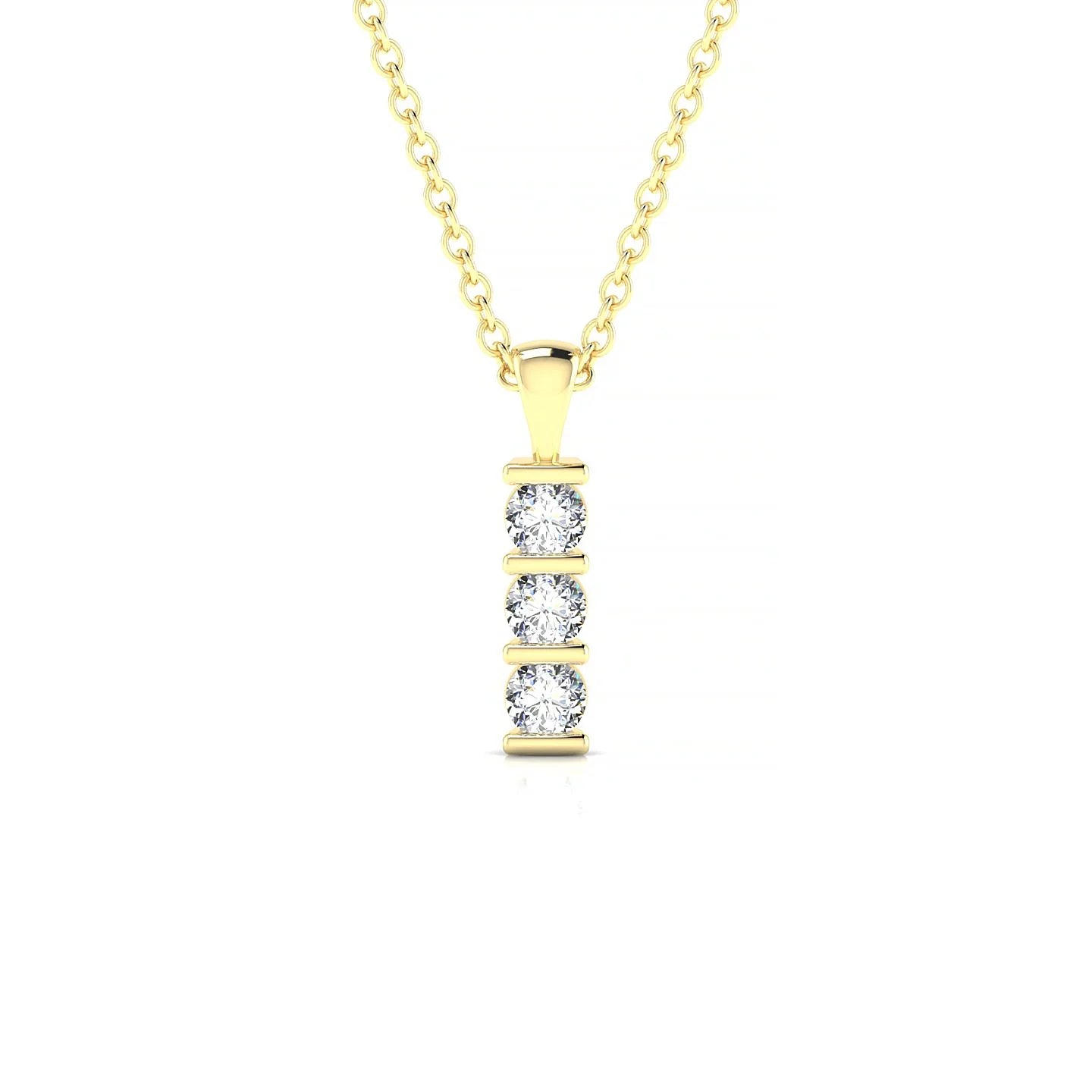 Fall | 18k Yellow Gold 2.5 mm Round Diamond Pendant