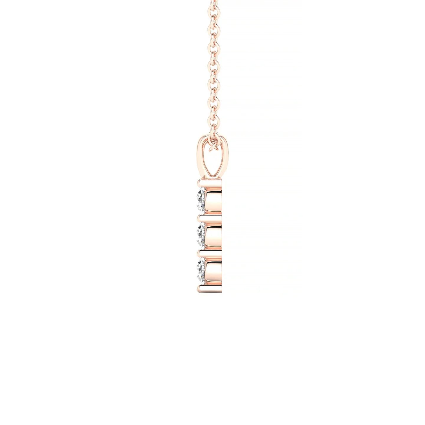Fall | 18k Rose Gold 2.5 mm Round Diamond Pendant