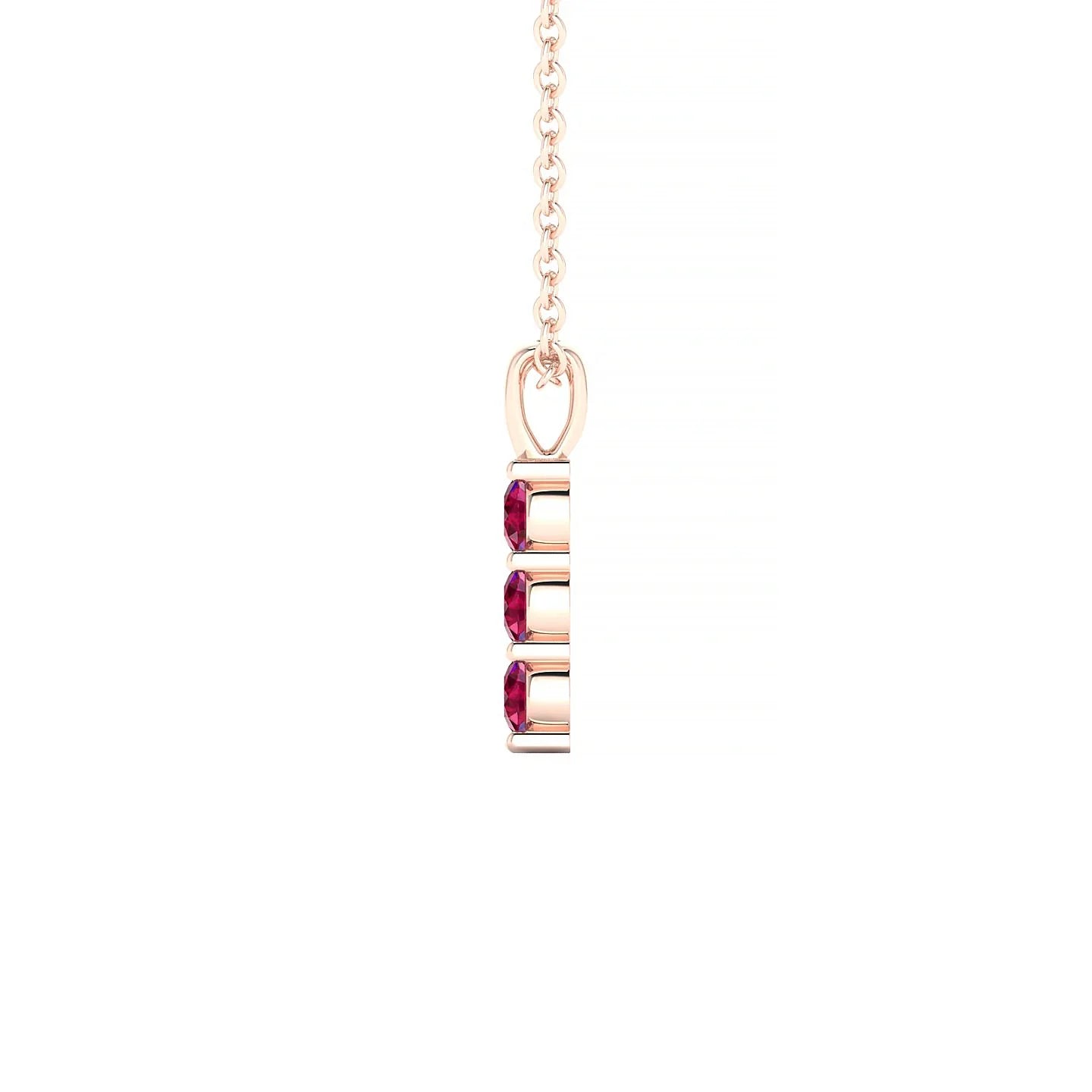 Fall | 18k Rose Gold 2.5 mm Round Ruby Pendant