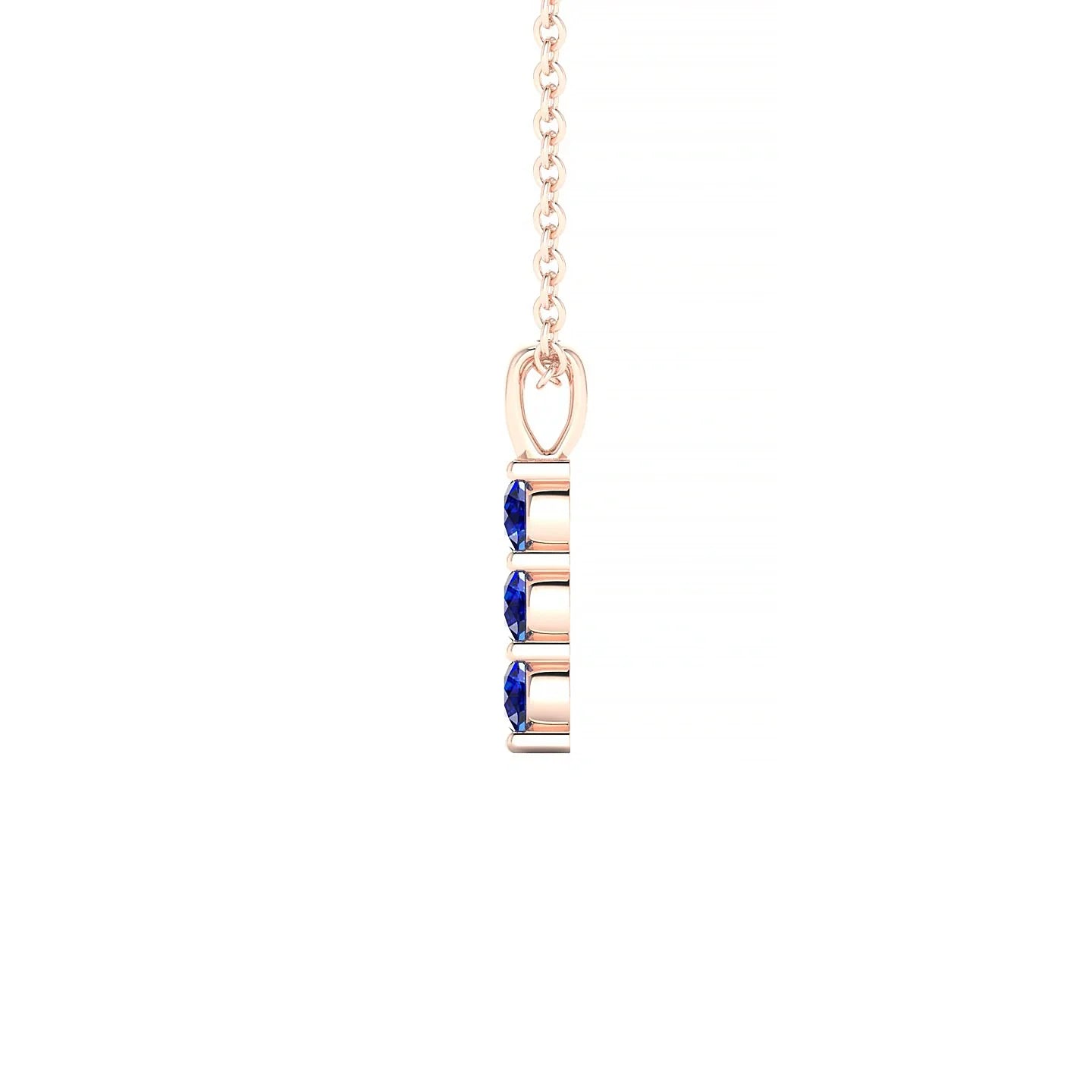 Fall | 18k Rose Gold 2.5 mm Round Sapphire Pendant