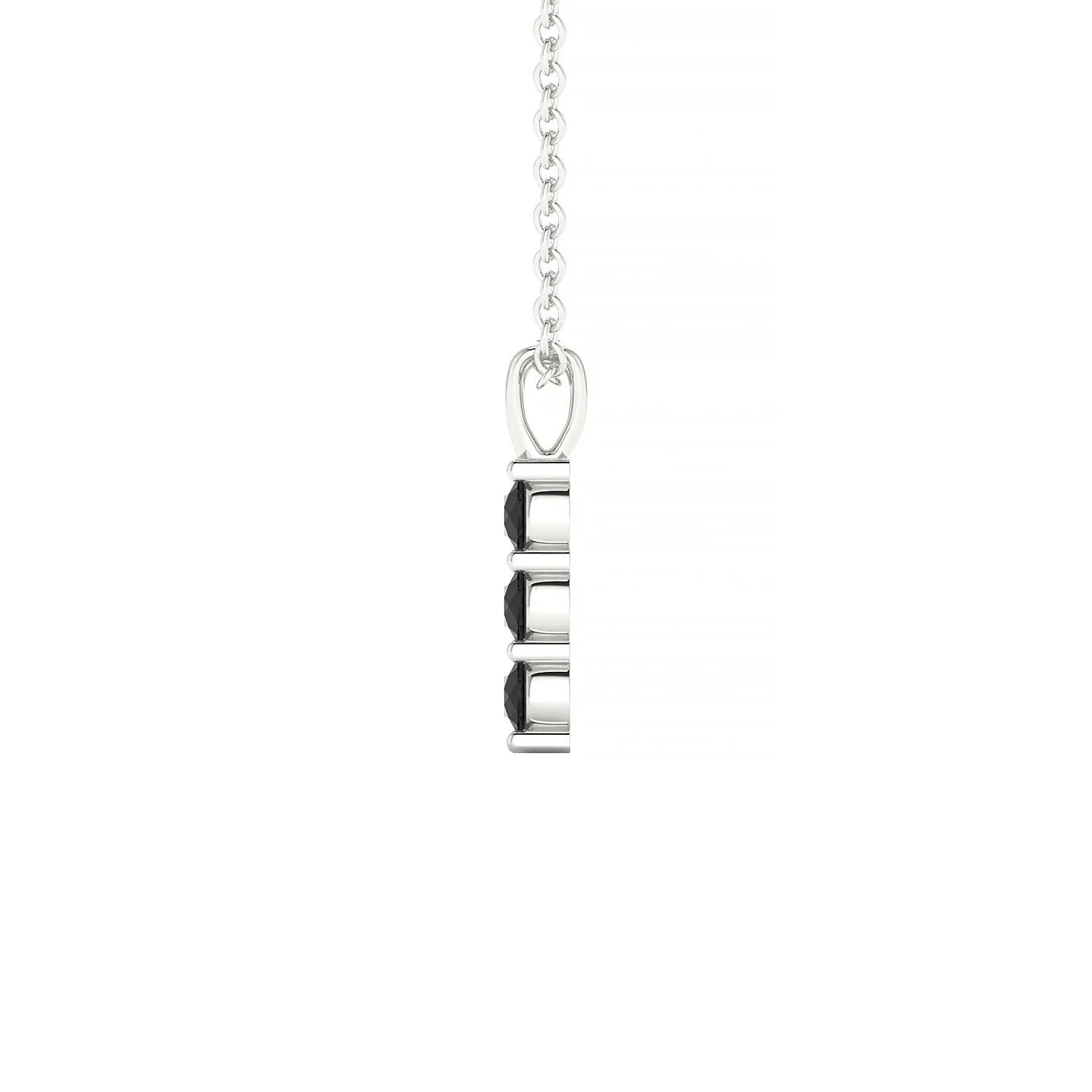 Fall | 18k White Gold 2.5 mm Round Black Diamond Pendant